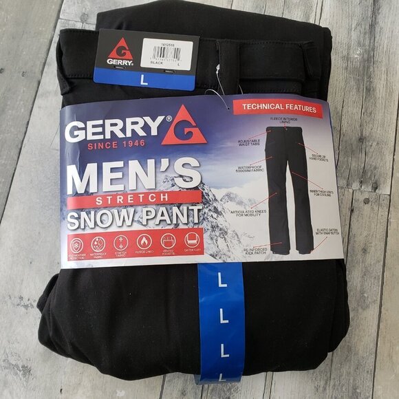 NWT - Gerry Men's Black Stretch Snow Pant – Size L - Picture 4 of 4